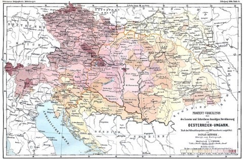 Mapa Rakouska-Uherska, autor: AlexD